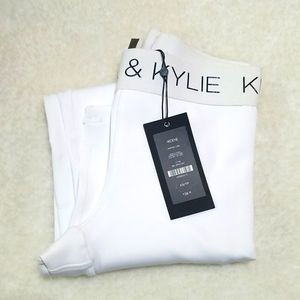 Kendall and Kylie leggings size XS white with black detail
